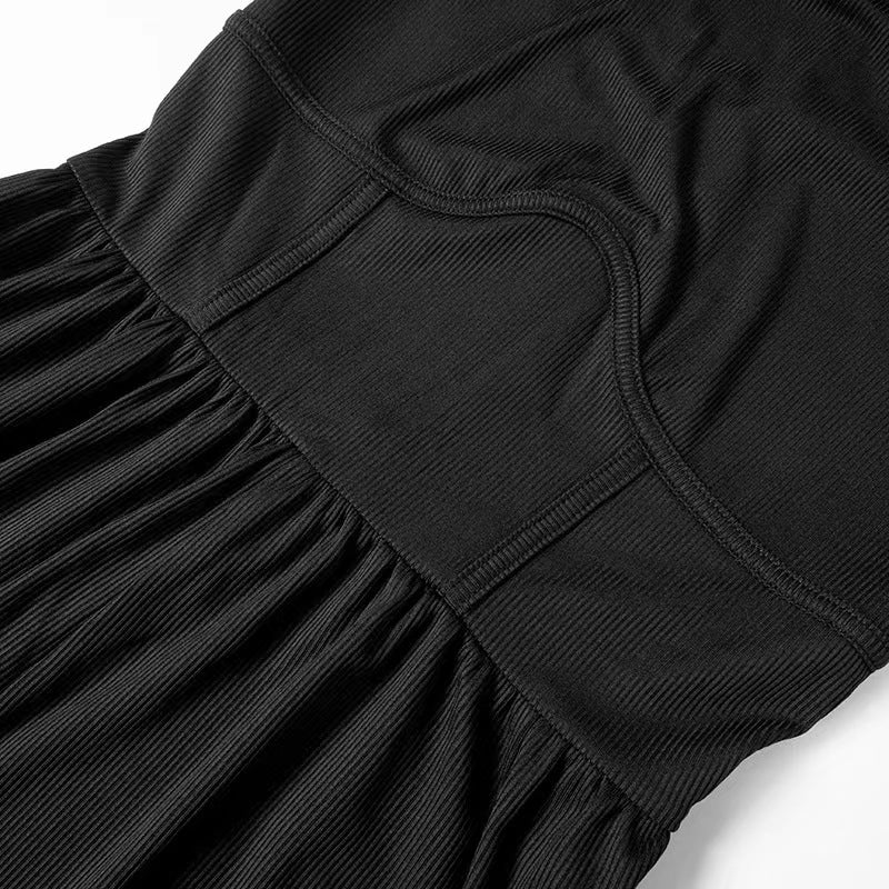 Black Sleeveless Tummy Control Wide Leg Jumpsuit - Ellie