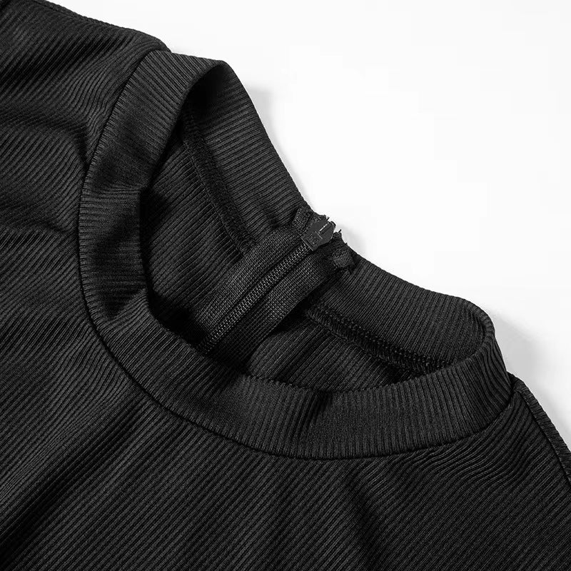 Black Sleeveless Tummy Control Wide Leg Jumpsuit - Ellie