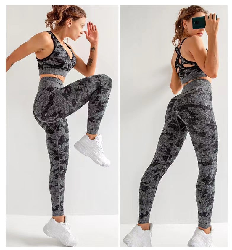 Black Camo Print Ankle Fit Legging - Ava