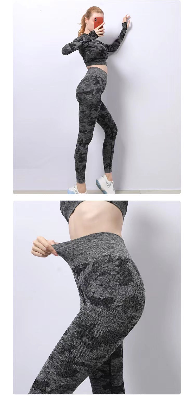 Black Camo Print Ankle Fit Legging - Ava