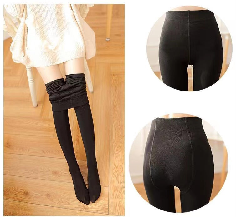 Black Thermal Fleece Lined Tights - Olivia
