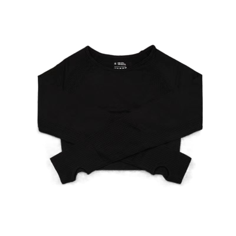 Black Dot Print Thumb Hole Full Sleeve Top - Sophia