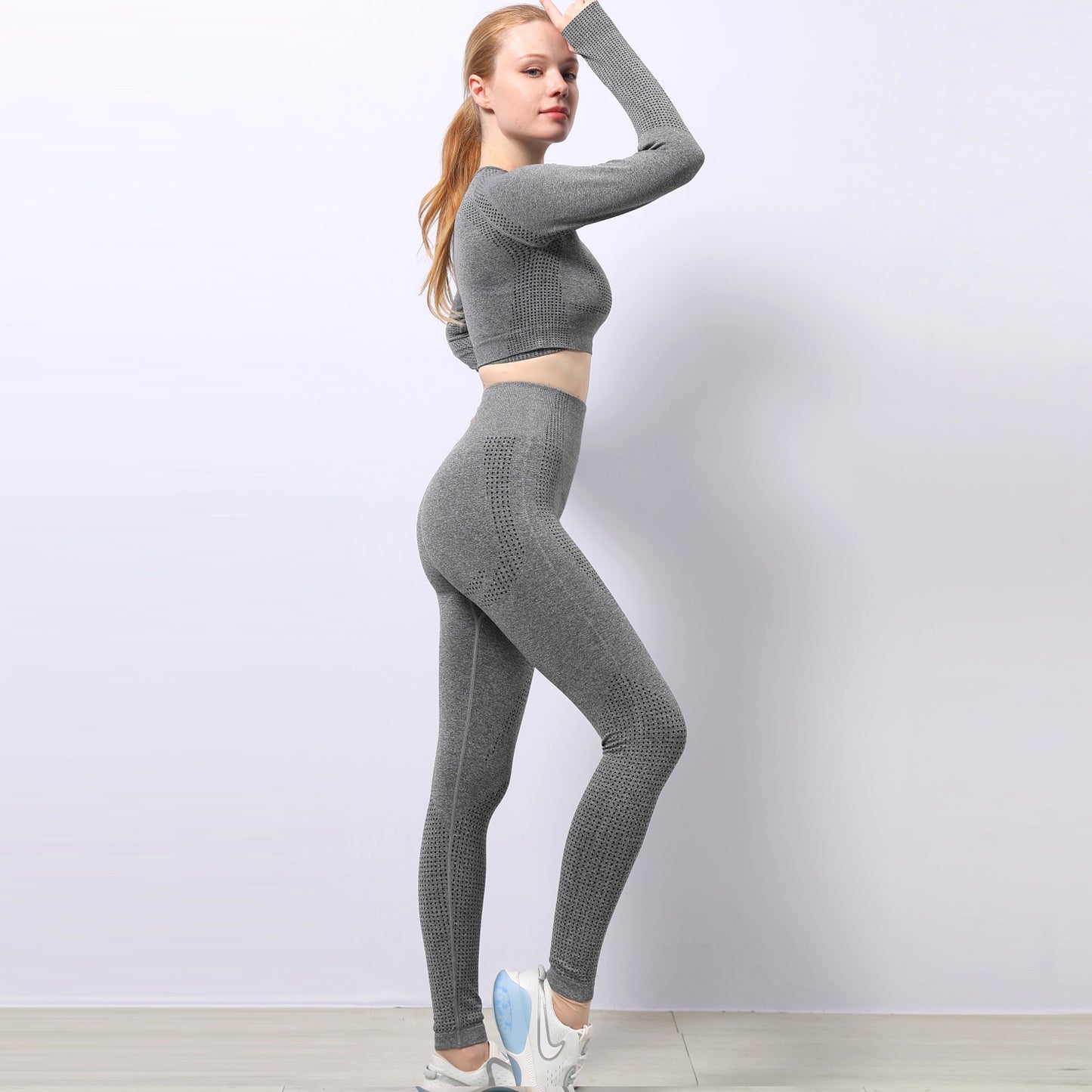 DarkGrey Dot Print Ankle Fit Legging - Isabella