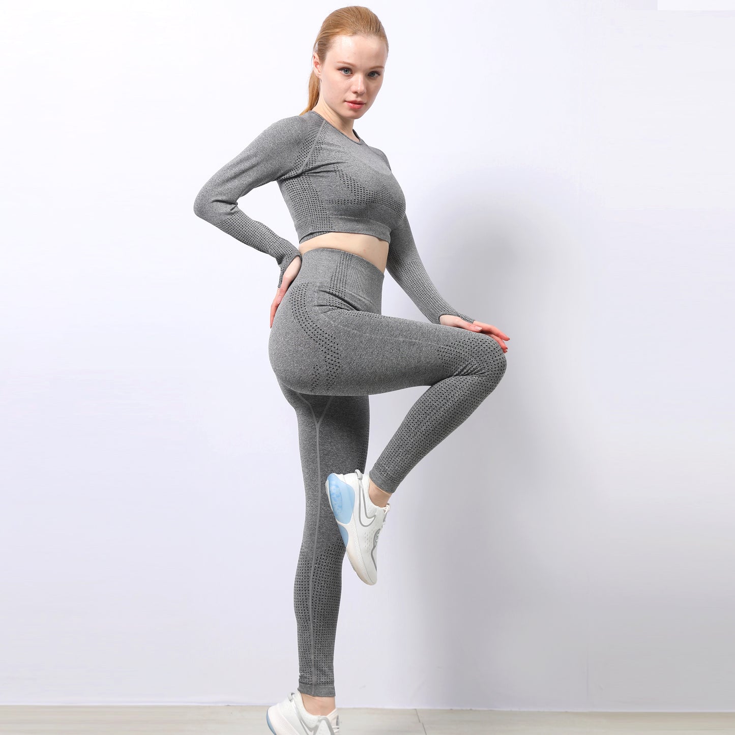 DarkGrey Dot Print Ankle Fit Legging - Isabella