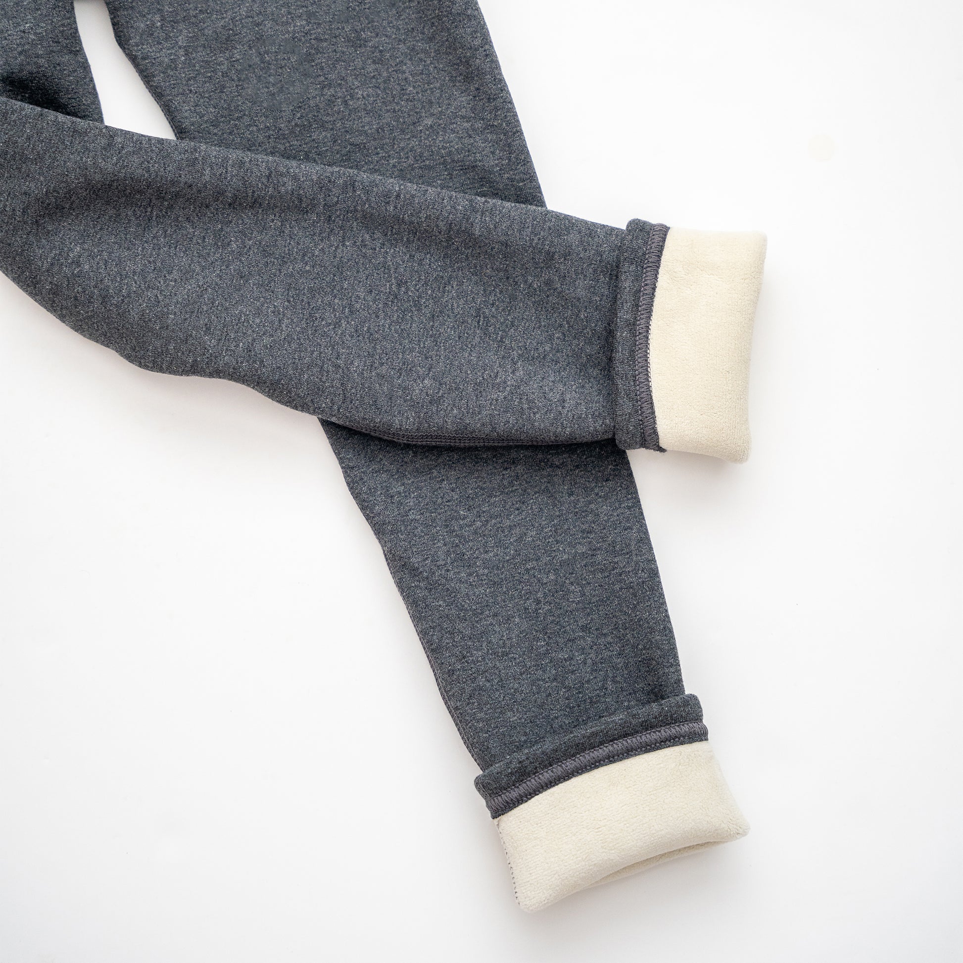 Grey Kids' Thermal Fur-Lined School Uniform Leggings - Nora