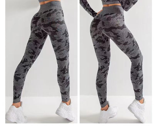 Black Camo Print Ankle Fit Legging - Ava