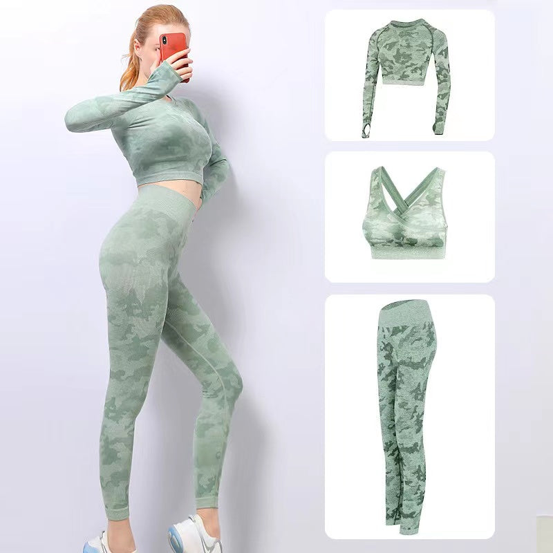 Green Camo Print Ankle Fit Legging - Ava