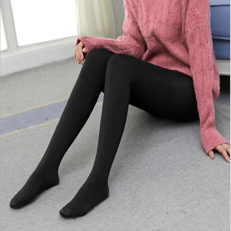Black Thermal Fleece Lined Tights - Olivia