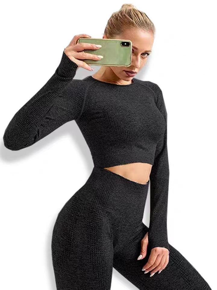 Black Dot Print Thumb Hole Full Sleeve Top - Sophia
