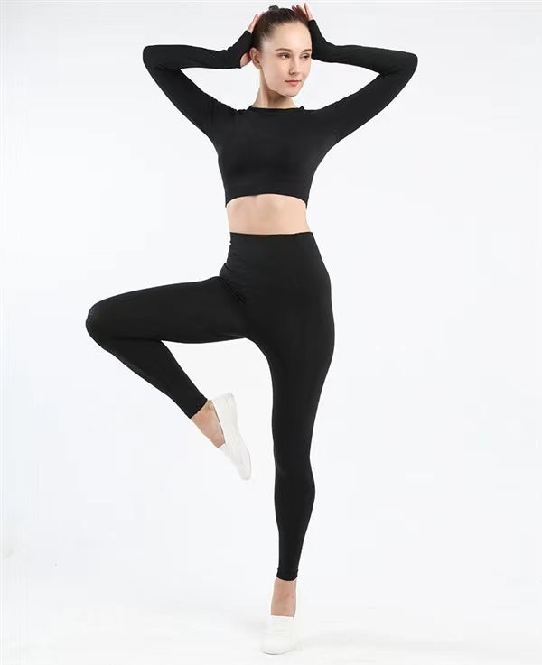 Black Dot Print Thumb Hole Full Sleeve Top - Sophia
