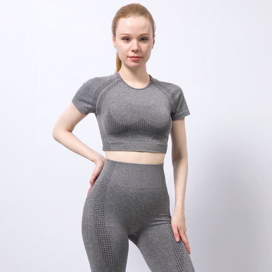 DarkGrey Dot Print Half Sleeve Top - Mia