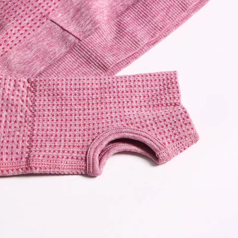 Pink Dot Print Thumb Hole Full Sleeve Top - Sophia