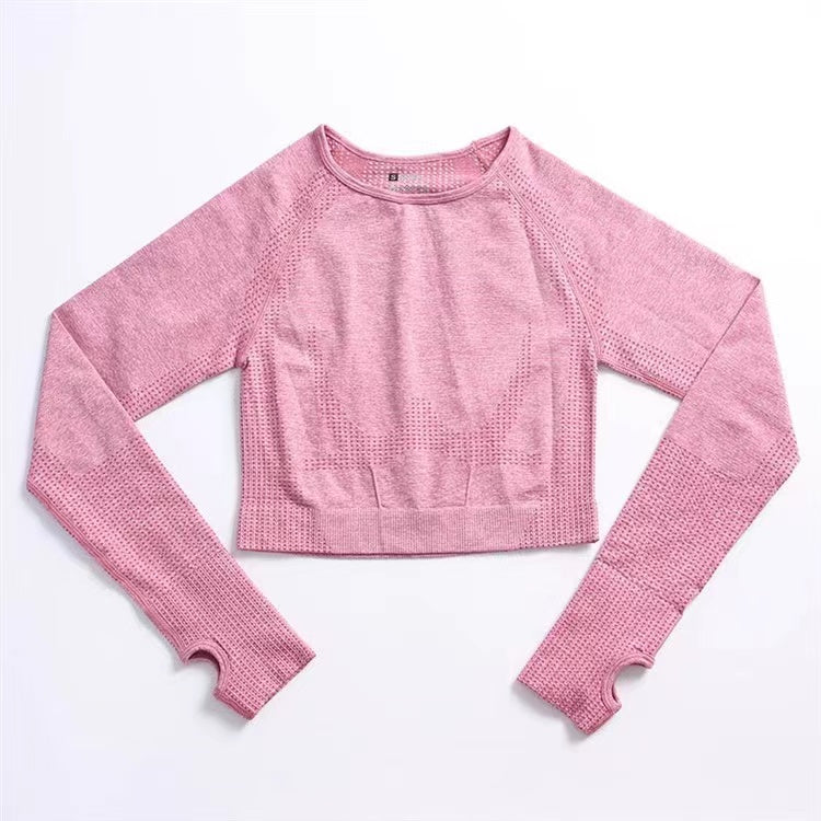 Pink Dot Print Thumb Hole Full Sleeve Top - Sophia